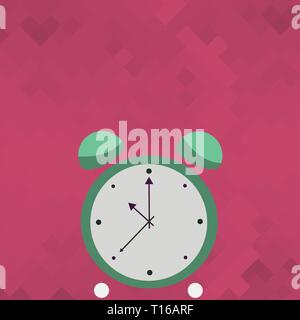 Colorful Round Analog Two Bell Alarm Desk Clock with Seconds Hand photo Business concept Empty template copy space isolated Posters coupons promotiona Stock Vector