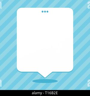 Blank Space White Speech Balloon Floating with Three Punched Holes on Top Design business concept Empty template copy space text for Ad website isolat Stock Vector