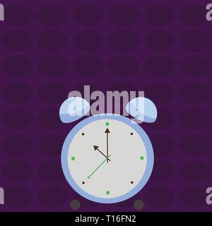 Colorful Round Analog Two Bell Alarm Desk Clock with Seconds Hand photo Design business concept Empty copy text for Web banners promotional material m Stock Vector
