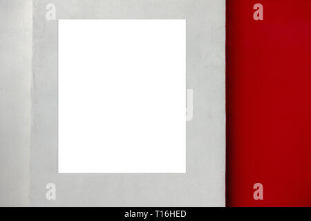 Mock up. Blank billboard, signboard outdoors, public information board on the wall. Stock Photo