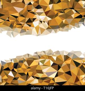 Elegant golden yellow colored abstract low polygon vector background Stock Vector