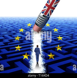 UK and the European Union and Britain Europe change and independence decision as a brexit leave or new referendum concept vote or Euro zone crisis. Stock Photo
