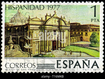 Postage stamps from Spain in the Hispanidad series issued in 1977 Stock Photo