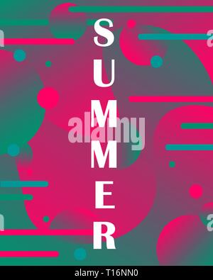 Dynamic textured background design in 3D style. Fluid gradients. Summer poster for design. Stock Vector