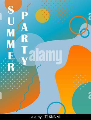 Dynamic textured background design in 3D style. Fluid gradients. Summer poster for design. Stock Vector