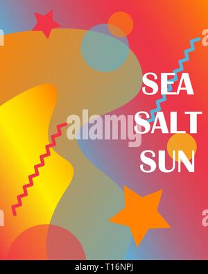 Dynamic textured background design in 3D style. Fluid gradients. Summer poster for design. Stock Vector