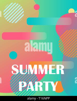 Dynamic textured background design in 3D style. Fluid gradients. Summer poster for design. Stock Vector