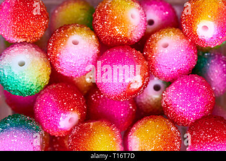 Background of multi-colored beads close-up. Stock Photo