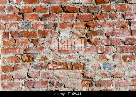 Background of old red brick wall texture, abstract architecture wallpaper Stock Photo