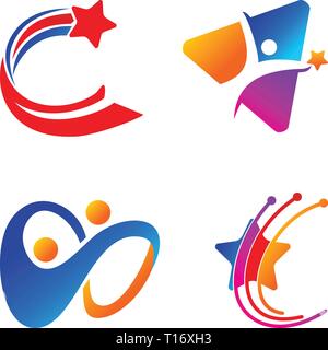 Success Star Logo Design Template Isolated Stock Vector