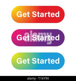 Get started call to action button Stock Vector