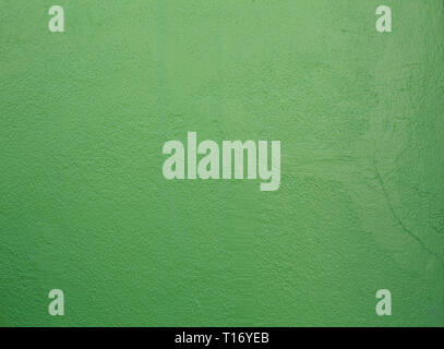 seamless freshly painted green colored home interior architectural design, rough grunge plain tropical textured plastered loft wall in traditional Asi Stock Photo