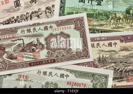Banknotes from the 1st series of the renminbi also called 