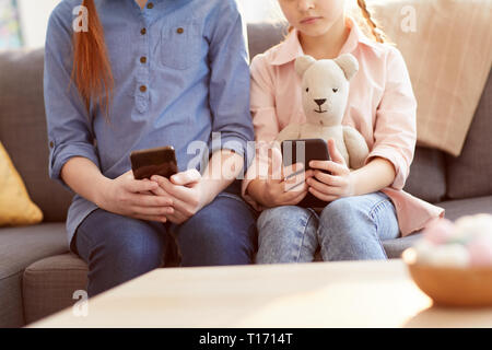 Children with Smartphone Addiction Stock Photo