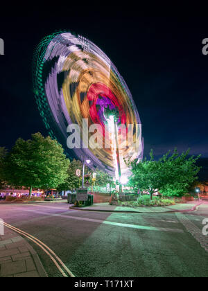 Kingsbridge Fair Week Rides Fairground ride in Kingsbridge as Fair Week gets in full swing. Devon ...