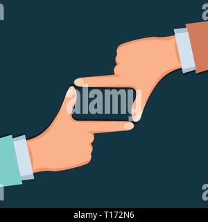 Hands doing finger frame gesture vector illustration Stock Vector