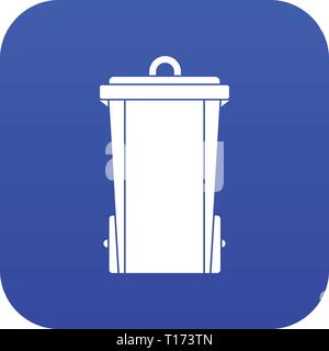 Garbage bin icon digital blue Stock Vector