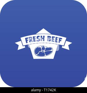 Fresh eco beef icon blue vector Stock Vector