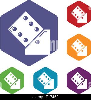 Dice icons vector hexahedron Stock Vector
