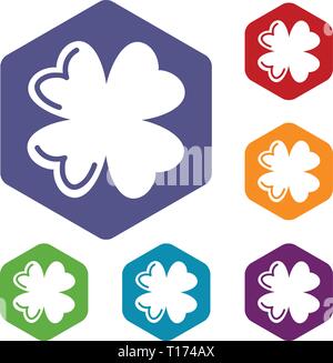 Quatrefoil leaf icons vector hexahedron Stock Vector