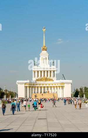 Russia, Moscow - 15 September 2018: The main pavilion VVC Exhibition Moscow, Russia Stock Photo