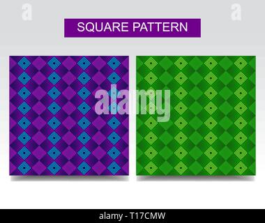 Square pattern set for ceramic or cloth or wall decoration Stock Vector