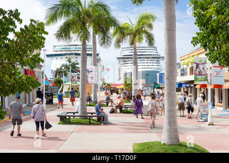 Harbor Point Village shops at cruise port terminal, Philipsburg, St Maarten, Saint Martin, Lesser Antilles, Caribbean Stock Photo