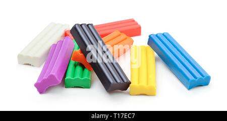 Multicolored plasticine. isolated on a white background Stock Photo