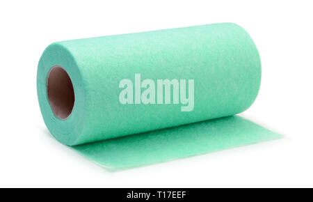 Roll of sintetic napkins isolated on white background Stock Photo