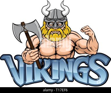 Viking Cartoon Sports Mascot Stock Vector