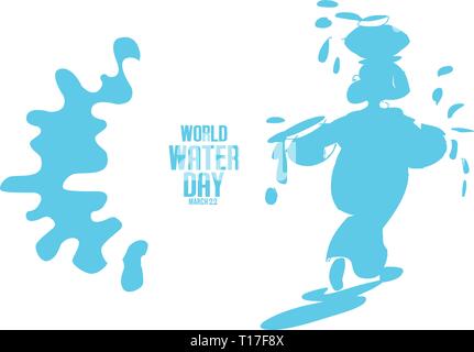 World Water Day - vector abstract water drop concept. Save the water Stock Vector