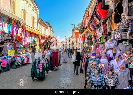 Izmir, Turkey, 27 March 2010: Market Place, Anafartalar Street at Konak Stock Photo
