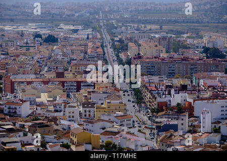 Main road and former tramway to Torre del Mar from Velez-Malaga