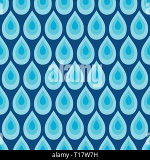 Abstract seamless pattern of water drops. Modern stylish elegant texture. Repeating geometric tiles. Design for wallpaper, print, fabric, cloth. Stock Vector