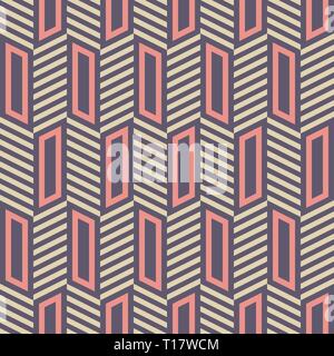Abstract geometric seamless pattern of striped geometric tiles. Modern stylish texture. Repeating geometric shapes. Chevron elements, stripes. Stock Vector