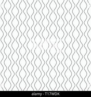 Abstract wavy seamless pattern. Curved wavy lines. Geometric stylish background. Waves forming grid. Monochrome vector background. Stock Vector