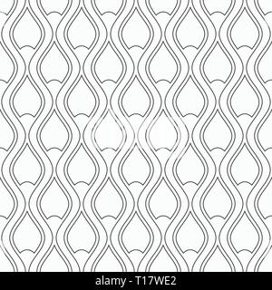 Vector Seamless pattern. Elegant ornament. Curved wavy lines. Modern stylish texture. Antique ornament. Geometric monochrome background. Stock Vector