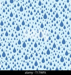 Abstract seamless pattern of raindrops in blue tones. Modern stylish texture. Simple graphic print. Vector color background. Stock Vector
