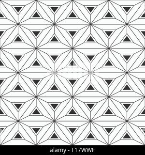 Abstract geometric pattern seamless pattern. Interlocking triangles background. Mosaic texture. Regular repeating triangular shapes. For cloth, fabric Stock Vector