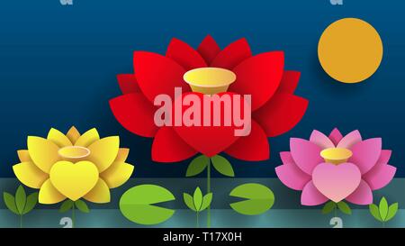 Paper Flower. Lotus. Nature Vector Illustration For Your Needs Stock Vector