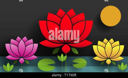 Paper Flower. Lotus. Nature Vector Illustration For Your Needs Stock Vector