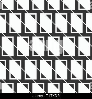 Abstract seamless pattern. Modern stylish texture. Repeating geometric rectangular tiles with triangles inside. Simple graphic print. Diagonal. Stock Vector