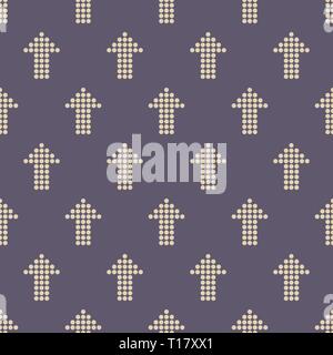 Seamless color pattern with arrows motif. Arrows made of dots. Minimalist abstract background. Simple modern print with pointers. Digital paper. Stock Vector