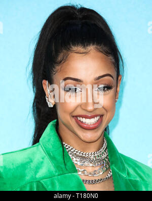 Liza Koshy arrives at the Nickelodeon's Kids’ Choice Sports 2018 held ...