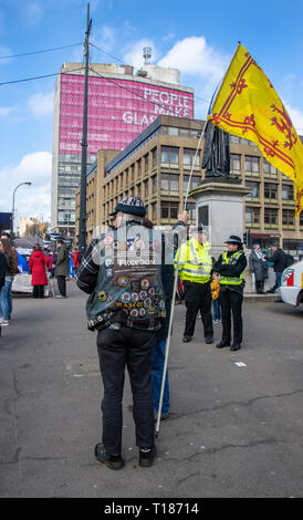 Glasgow, Scotland, UK. 24th March 2019. A Pro-Independence/Anti-Brexit rally in George Square. Protesters are hoping for another Scottish Referendum in the next couple of months. Stock Photo