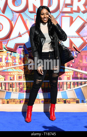 London, UK. 24th Mar 2019. Alexandra Burke attend WONDER PARK Gala Screening at Vue, Leicester Square, London on 24 March 2019, London, UK. Credit: Picture Capital/Alamy Live News Stock Photo