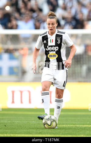 Turin, Italy. 24th Mar 2019. Foto LaPresse -  Campo Domenica 24 Marzo 2019, Torino (Italia) Sport Calcio  Serie A femminile - Allianz Stadium Juventus FC vs Fiorentina Nella foto: Aurora Galli (Juventus)  Photo LaPresse -  Campo March 24th, 2019 Turin (Italy) Sport Soccer Serie A women - Allianz Stadium Juventus FC vs Fiorentina In the pic: Aurora Galli (Juventus) Credit: LaPresse/Alamy Live News Stock Photo