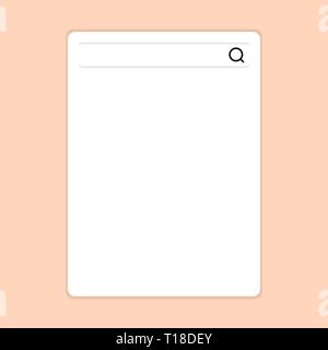 Search Bar with Magnifying Glass Icon photo on Blank Vertical White Screen Design business Empty template isolated Minimalist graphic layout template  Stock Vector