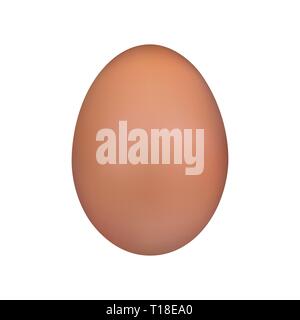 Brown egg. Chicken egg Easter symbol. Vector illustration isolated on white background Stock Vector