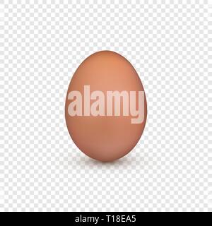 Brown egg. Chicken egg Easter symbol. Vector illustration isolated on transparent background Stock Vector
